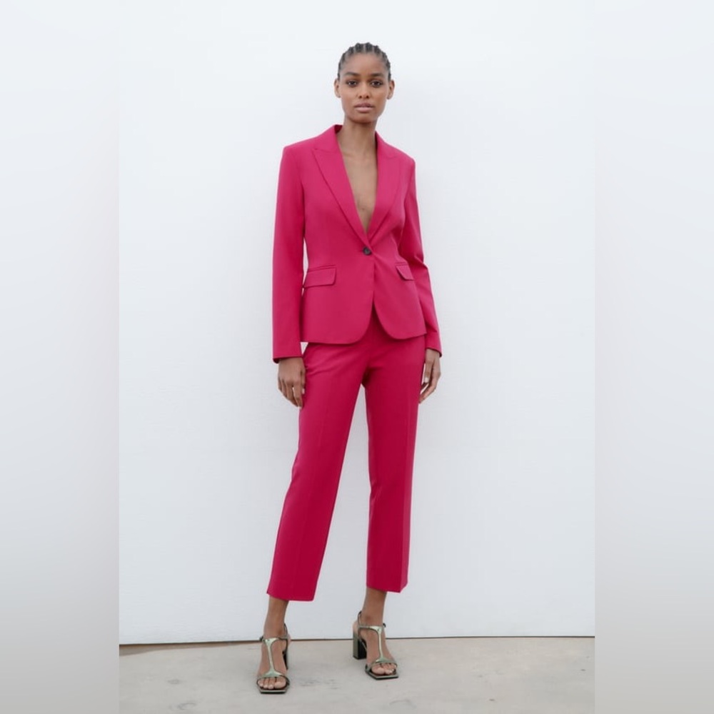 NWT - Zara Basic Blazer - Fuschia - Size 8